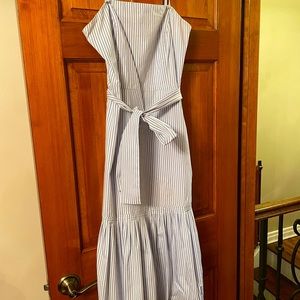 Banana Republic mermaid blue and white stripe dress